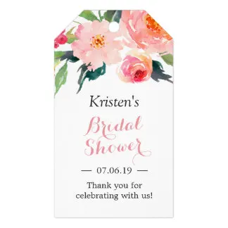 

2x3.5inch Modern Watercolor Floral Decor Bridal Shower Favor Gift Tags
