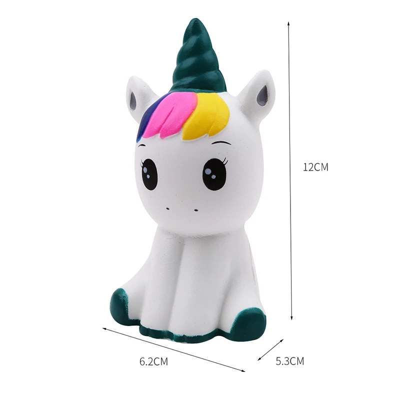 Jumbo Kawaii Rainbow Cute Unicorn Horse Squeeze Super Slow Rising Strap Pendant Beauty Stress Reliever Selling Kid Toys T0721 (3)