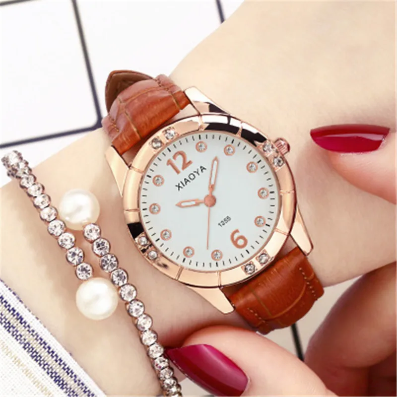 

Dropshipping 2019 Luxury Quartz Watch Women Leather Band Wrist Watch Fashion Ladies Watches reloj mujer Relogio Feminino