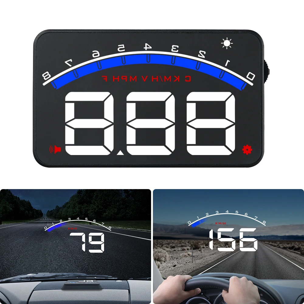 GEYIREN Auto Electronic Overspeed Warning System Water Temperature Alarm Car HUD OBD2 RPM Meter M6 Head-Up Display GEYIREN Auto Electronic Overspeed Warning System Water Temperature Alarm Car HUD OBD2 RPM Meter M6 Head-Up Display