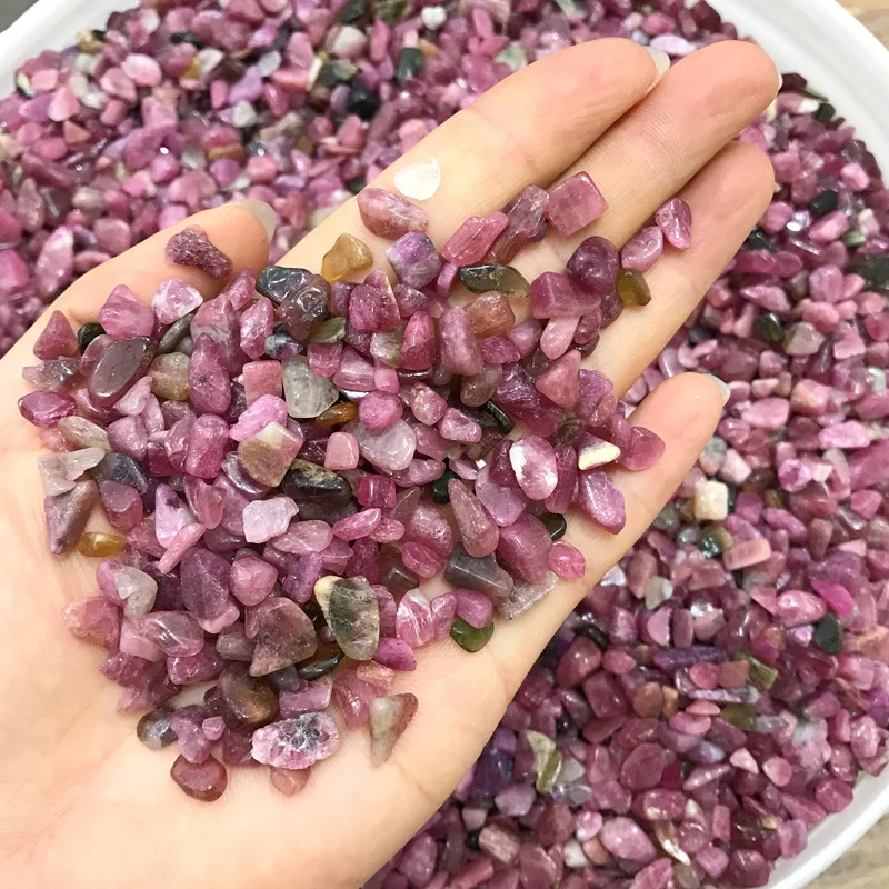 

Drop Shipping 1000g Natural Crystal Red Tourmaline Gravel Rock Quartz Raw Gemstone Mineral Quartz Crystals Natural Stones