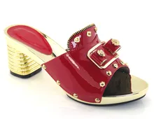 Freies verschiffen! modeschuh und zusammenpassender beutel setzt Italienische für frau, ROT farbe für partei und hochzeit, großhandel, (Größe 38-42)