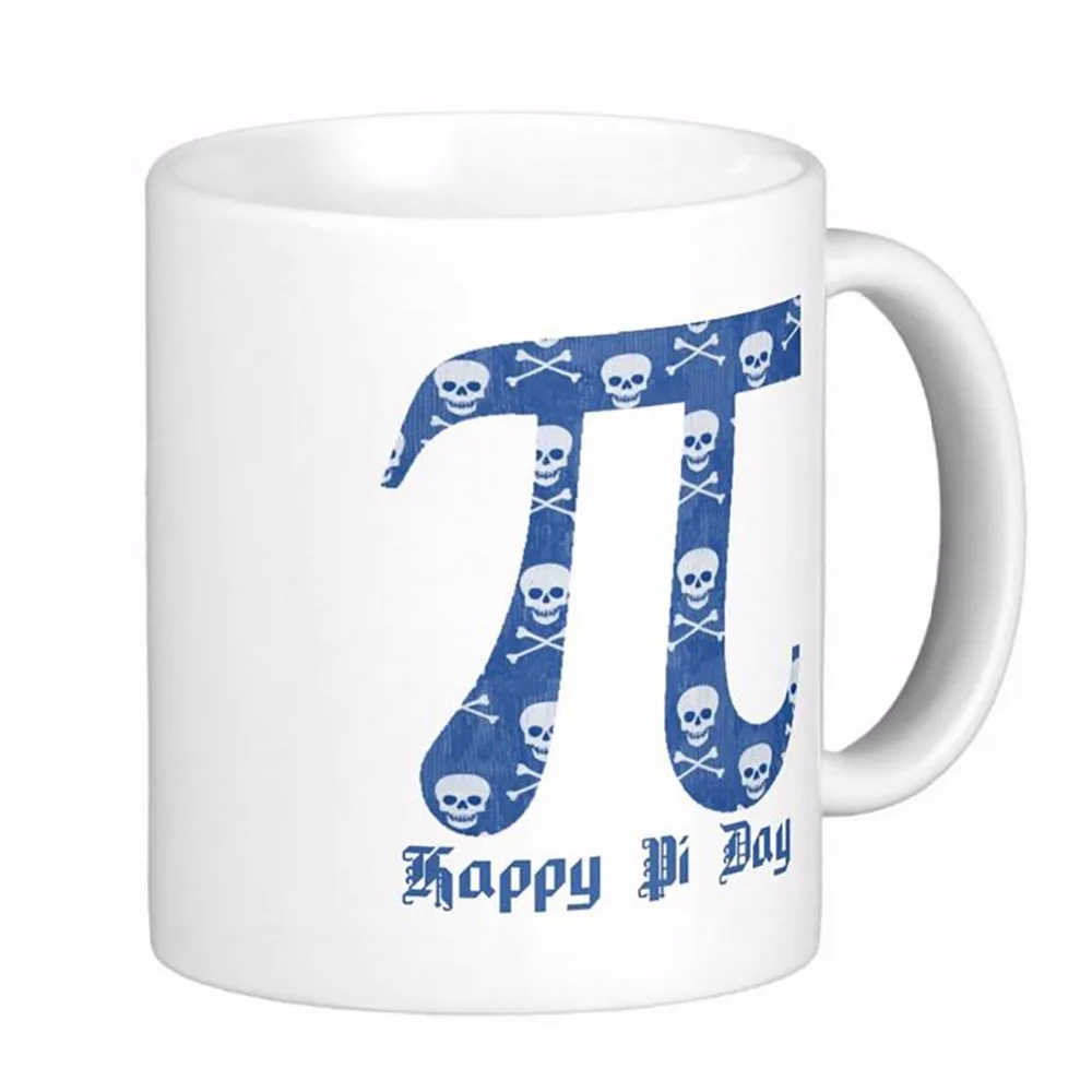 

Happy Pi Day Blue Skull Pi High Quality White Coffee Mugs Tea Mug Customize Gift By LVSURE Ceramic Cup Mug Travel Coffee Mugs