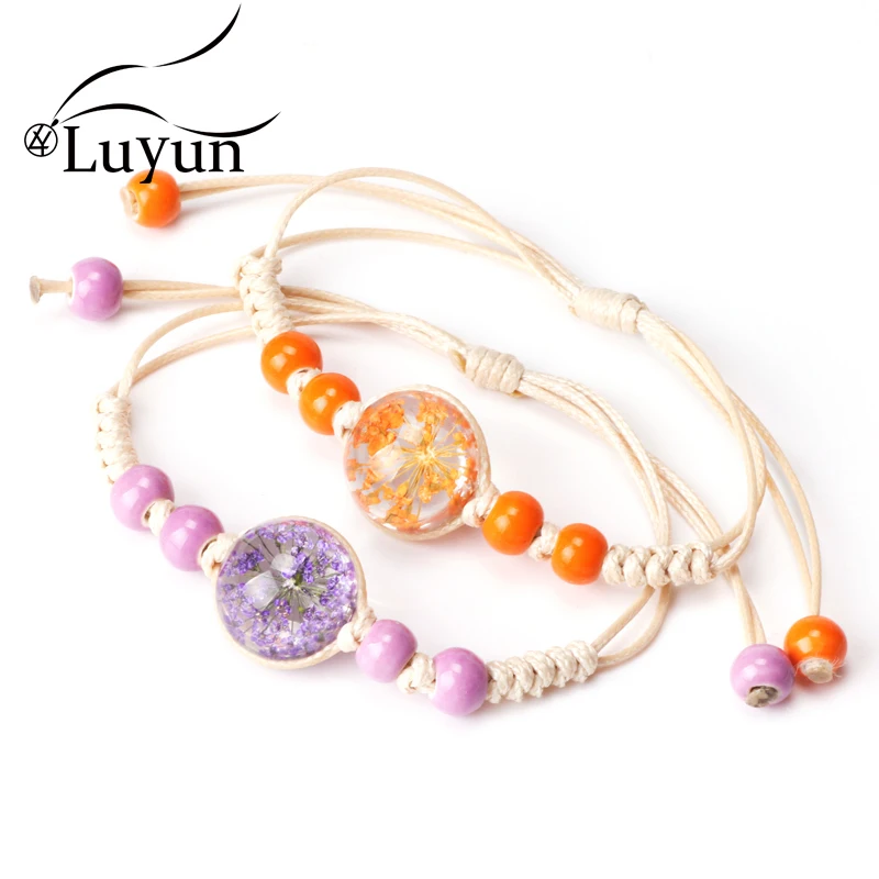 

Luyun Female Personality Jewelry Glass Bracelet Snowdrop Flower Lucky Bracelet Wholesale