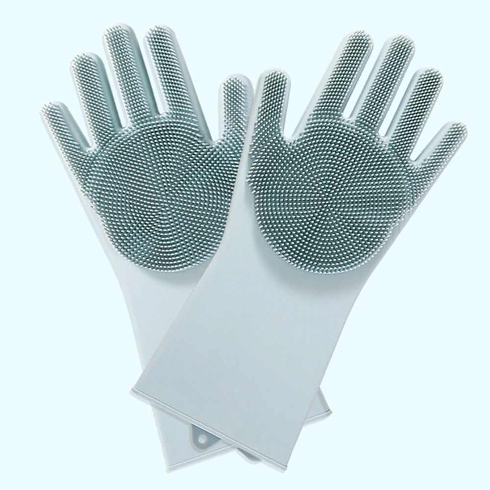 

Kitchen Tools dishwashing gloves Silicone Antiskid abrasion cleaning resistant gloves work gloves Household Kitchen accessories