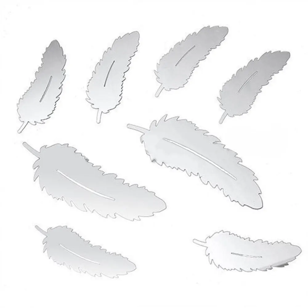 8 pcs/lot Creative Feather Designed 3D Mirror Child Kitchen Home Decor Wall Sticker Adesivo De Parede Vinilos Paredes 8 pcs/lot Creative Feather Designed 3D Mirror Child Kitchen Home Decor Wall Sticker Adesivo De Parede Vinilos Paredes