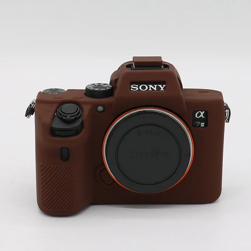 Силиконовая кожа брони чехол корпус протектор для sony A7 III/A7R III/A7M3 A7RM3/A9 ILCE-9/A7R IV A7RM4 камеры только - Цвет: A7III A7RIII Brown