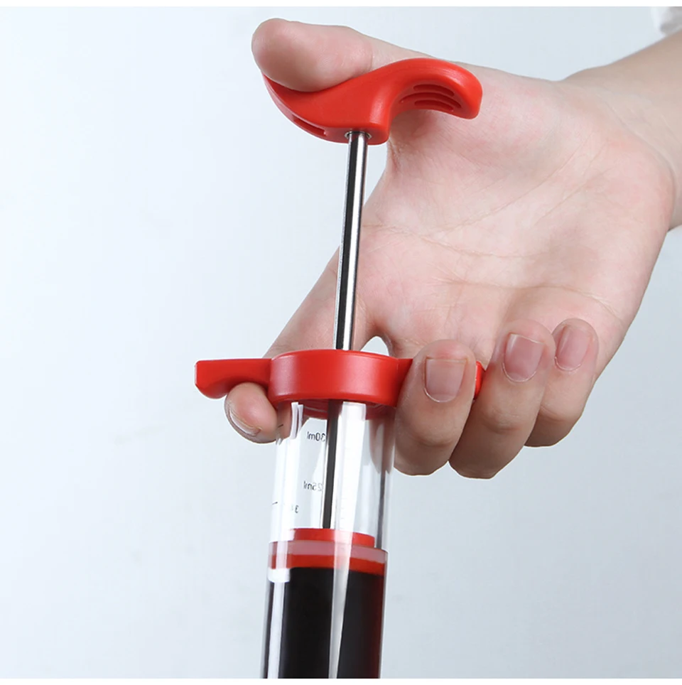 Multi- function Condiment syringe flavoring condiment red wine syringe meat injectors 21.5*7*3.5CM