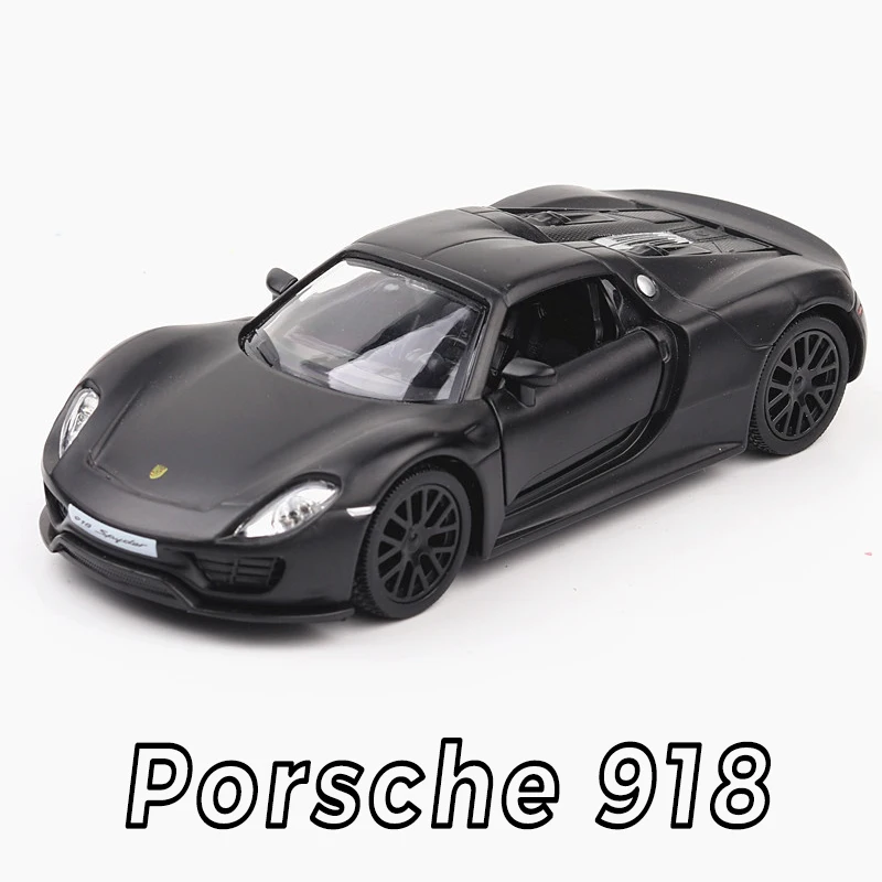 

5 inch High Simulation Toy Vehicles Diecaste Metal Alloy Car For Porsche 918 Spyder Model Toy Vehicles Matte Black For Kids