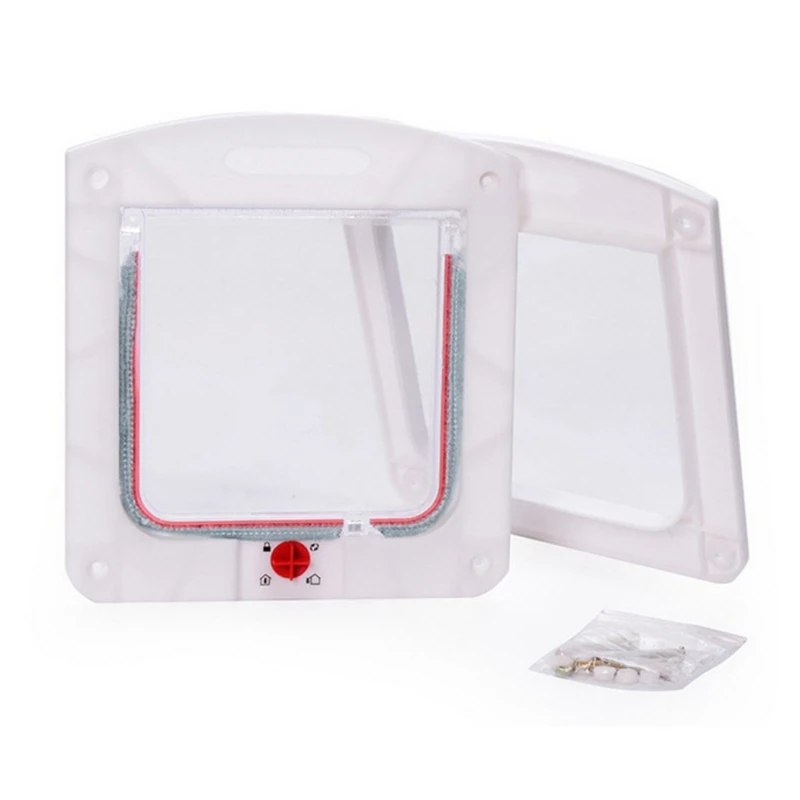 Animal Door For Cat 4 Way Lockable ABS Safe Cat Crate Gate Pet Door For Cats Small Dogs Pass Through Wall mount Door Animal Door For Cat 4 Way Lockable ABS Safe Cat Crate Gate Pet Door For Cats Small Dogs Pass Through Wall mount Door