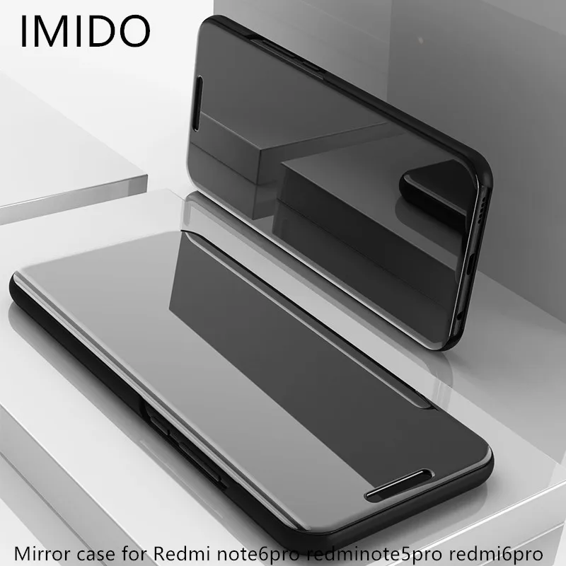For Xiaomi RedmiNote6pro redmi6pro Luxury Clear View Smart Mirror Phone Case redmiNote5pro shockproof protective Flip Stand case | Мобильные