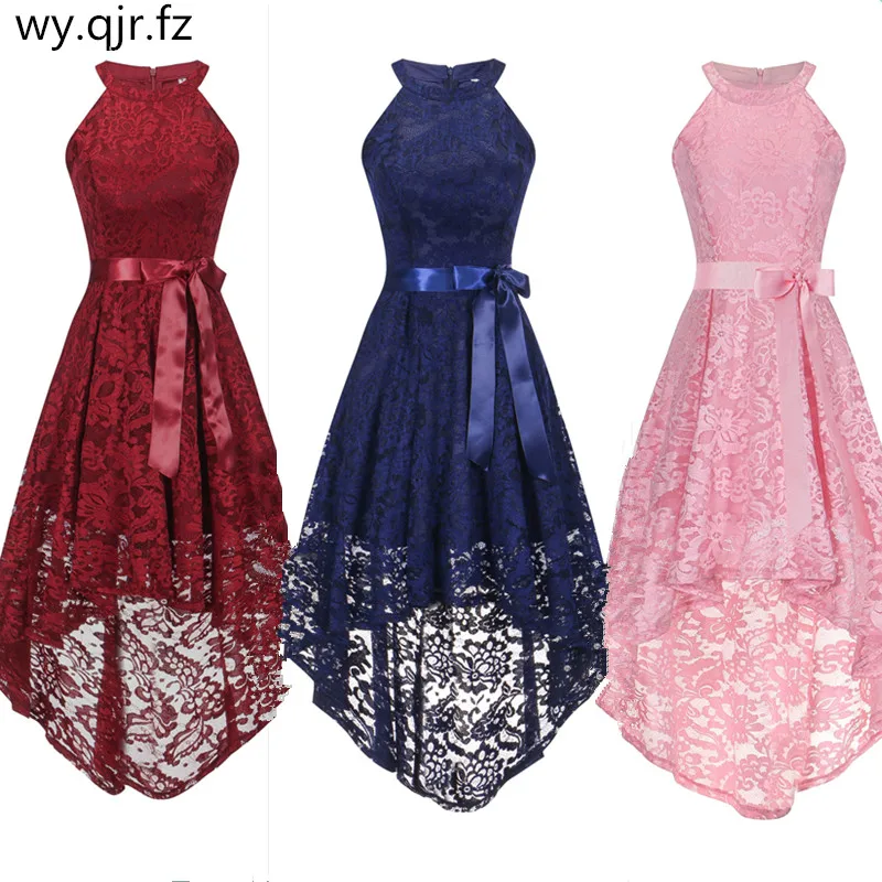 OML526F # спереди Короткие Длинные Сзади Розовый Холтер Лук вечерние платья