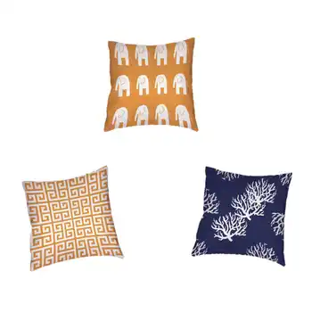 

2018 Hot Summer Ocean Geometric Pattern Cushion Cover Anchor Wave Coral Also Guess Elephant Simple Style Peach Skin Pillow Case
