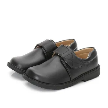 

New Boys Black White Leather Shoes Spring/Autumn Baby Dress Shoes Student School Casual Low-heeled Kids Single Shoes 02A
