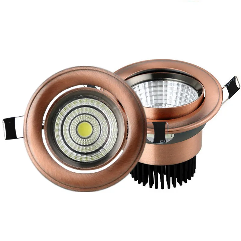 

50X DHL European COB Downlight 3W/7W/9W/15W AC85-265V Dimmable Downlight Lamp Recessed lighting indoor lighting