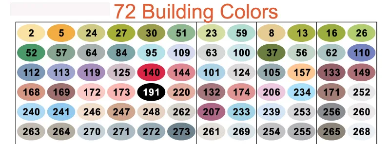 Finecolour EF102 двухсторонняя 72 цвета Кисть ручка искусство маркеры профессиональные для искусства эскиз окраска живопись манга и дизайн - Цвет: 72 building