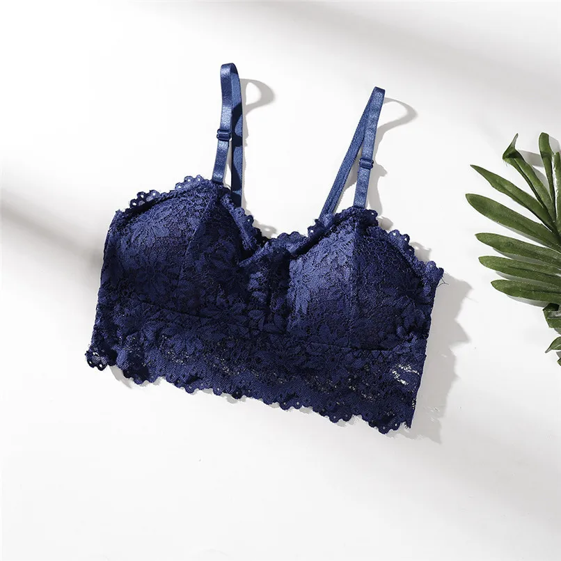 Soutien Gorge Women Sexy Bra Top Solid Vest Lace Seamless Breathable Push Up Top Underwear Sujetador Mujer 30OC172