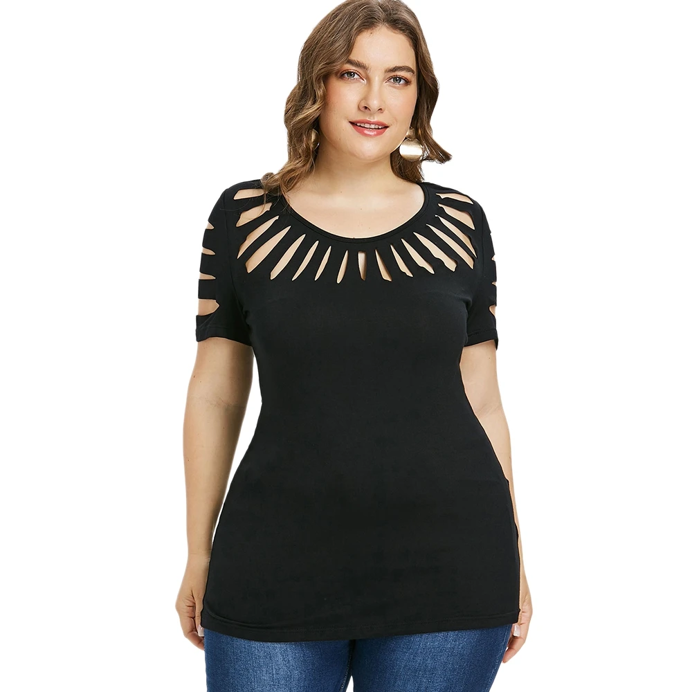 Plus Size 5XL 4XL T Shirt Women Short Sleeves 2018 Summer Party Marled