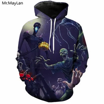 

Fashion New 3D Hoodies Men Zombie Pumpkin Ghost Skull 3D Full Print Hip Hop Pullover Streetwear Hoodie Harajuku Sweatshirt Tops