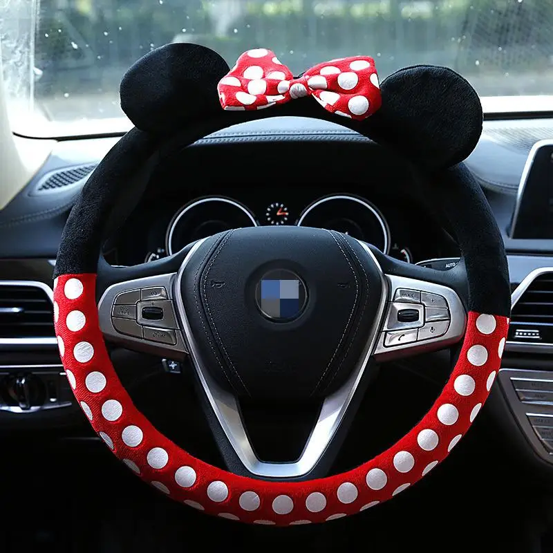 

Cartoon Animal Steering Wheel Cover Pink Car Auto Accessories Indoor Cover for Women Modification Steering Wheel Skin