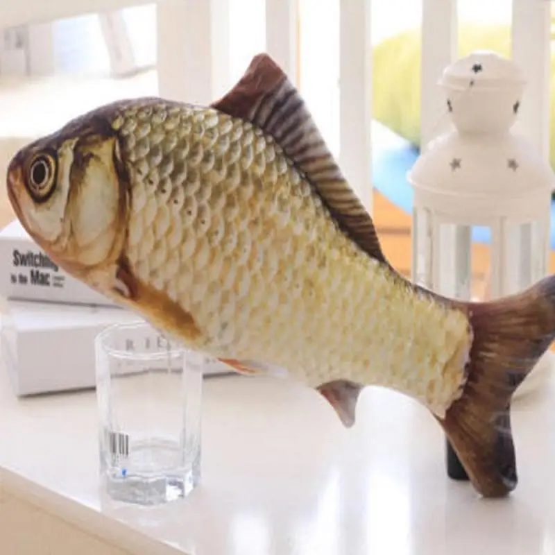 

Cute Cartoon Design Funny Simulation Fish Pattern Plush Pillow Home Decor Doll For kids Gifts DIY