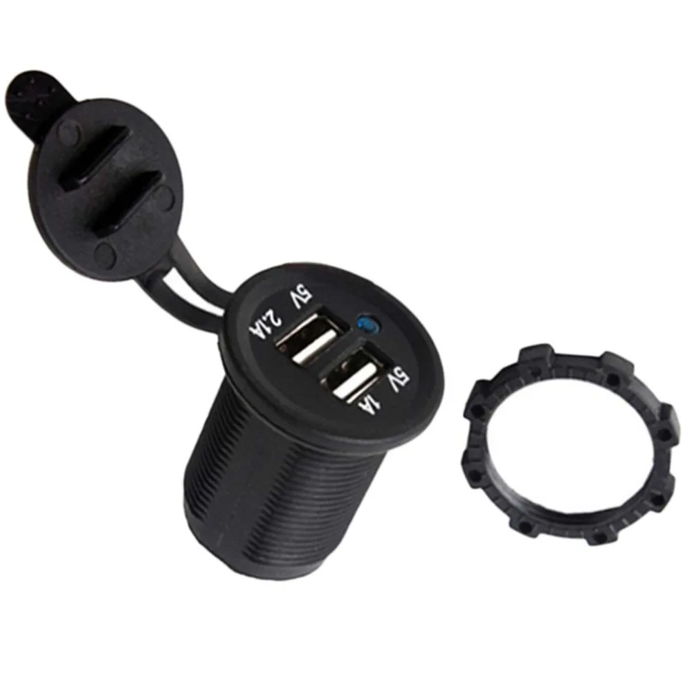 

2017 New Universal Waterproof 12-24V Dual 2 USB Car Cigarettes Lighter Socket Splitter Charger Power Adapter Outlet