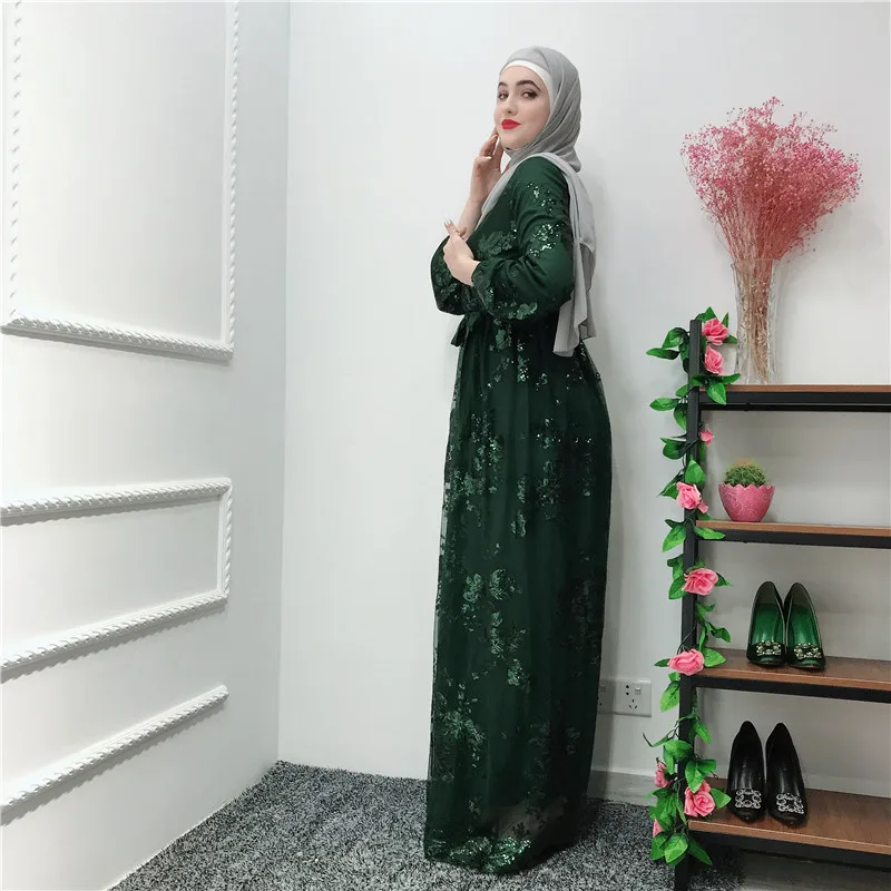 Мусульманская кружевная вышивка Bronzing abaya полное платье кардиган-кимоно длинные халаты Jubah Ближний Восток Eid Рамадан Исламская одежда