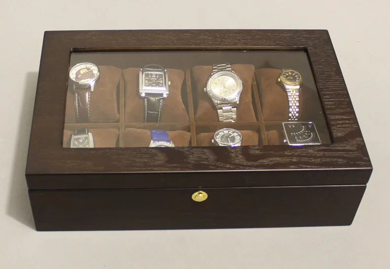 

luxury original wooden structure 6-grid watch box with window watch organizador jewelry box gift box for watches MSBH005a