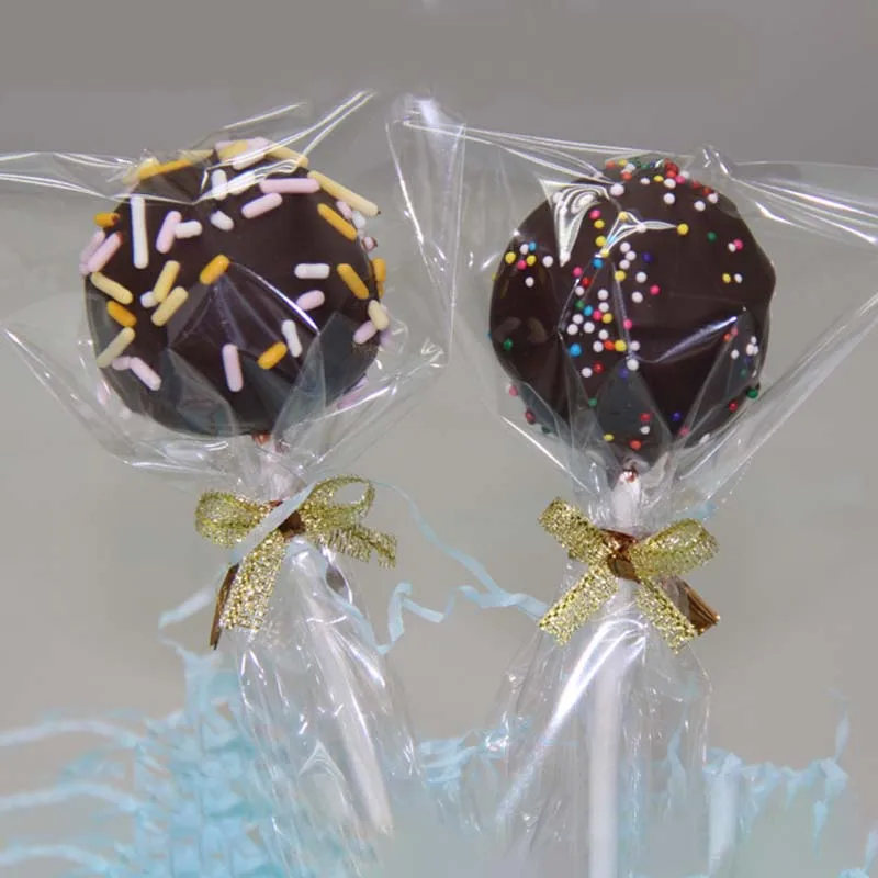 

100pcs / lot 9*15 Transparent OPP Chocolate Flat Top Plastic Bag Candy Lollipop Bag DIY Hand Baking Cookies Bag