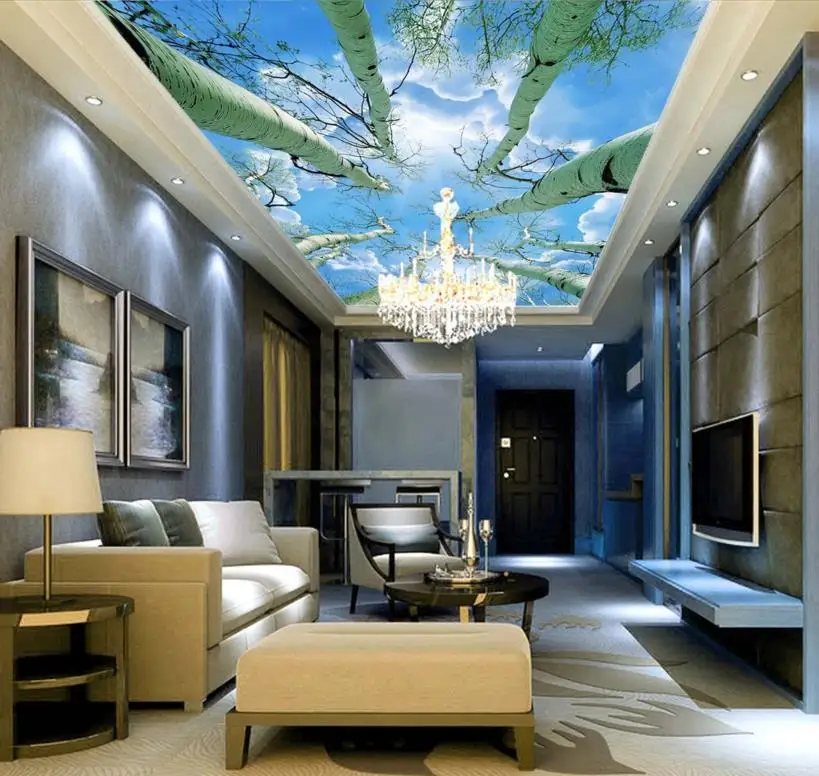 

Modern large 3d landscape ceiling hd fantasy sky ceiling custom 3d stereoscopic wallpaper murals for ceilings