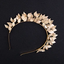 Hecho a mano barroco vintage de aleación de hojas cintas de lujo de las mujeres Tiara diadema nupcial accesorios para el cabello de boda para las mujeres de novia