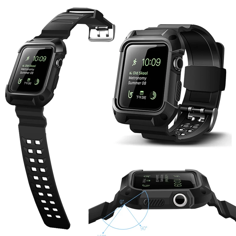 TPU Rubber Watchband for 38mm 42mm For Apple Watch with Protective Case Band Wrist Strap Bracelet with Frame Black Red White TPU Rubber Watchband for 38mm 42mm For Apple Watch with Protective Case Band Wrist Strap Bracelet with Frame Black Red White