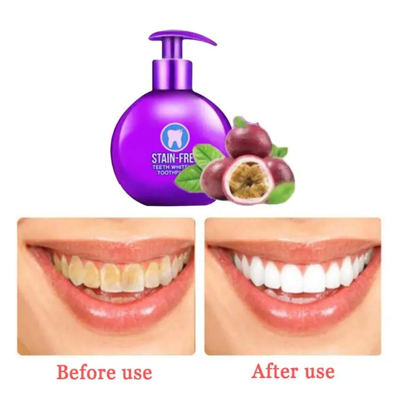 Интенсивное удаление пятен пищевая Сода отбеливающая зубная паста для чистки зубов освежающий пресс тип фруктовая зубная паста уход за полостью рта