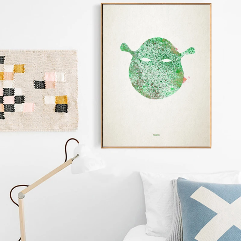 

Abstract Movie Shrek Splat Portrait A4 Canvas Art Painting Print Poster Picture Wall Children Room Bedroom Home Decoration Mural