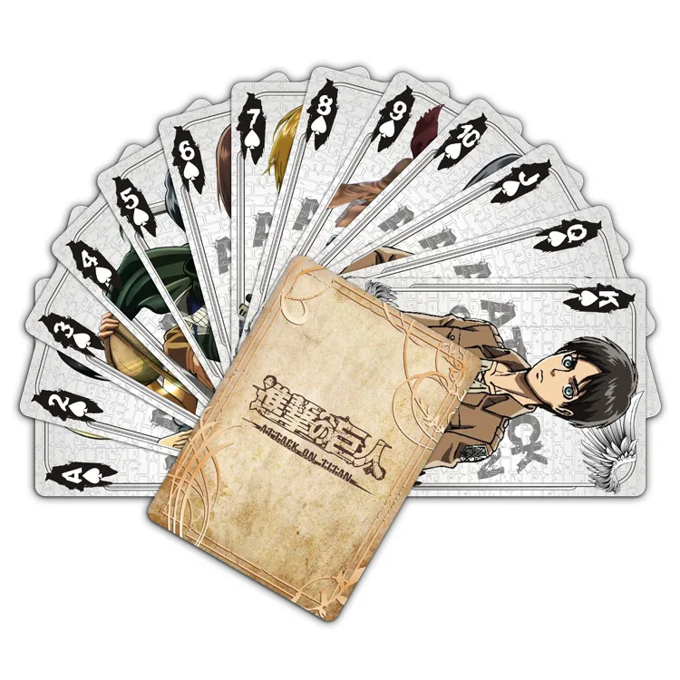 54 листа/Набор Аниме атака на Титанов покер карты комиксы персонажа коллекция игральных карт подарки на Рождество и год