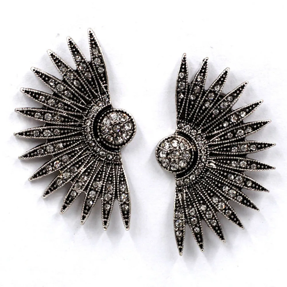 

European America Trendy Charms Metal Earrings Leaf Fan Round Flower Golden Women Party Cheap Earrings Brincos Bijoux Gift