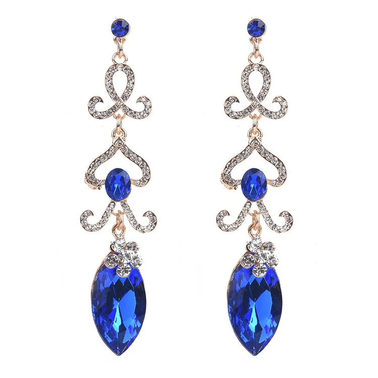 

NANBO New SPX9128 Brand Trendy Charm Statement Bohemian Vintage Tassel Rhinestone Maxi Wedding Flower Earrings for women Gifts