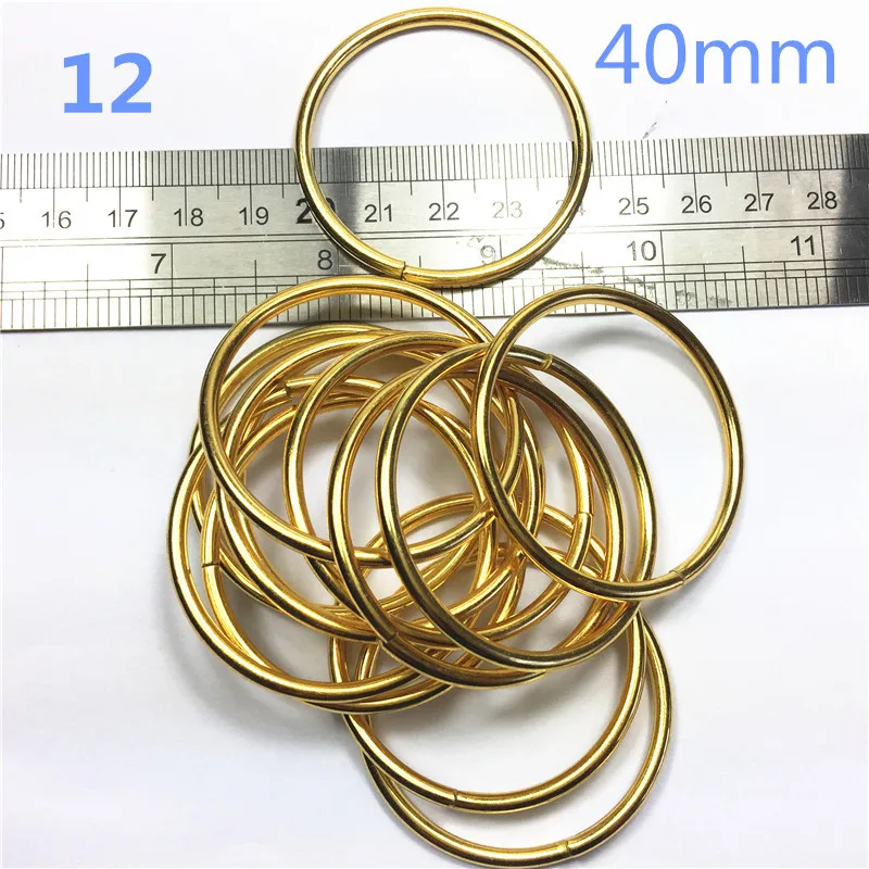 12-40mm gold  Metal O Ring Backpack connector Harness Rings Bag Parts Accessories