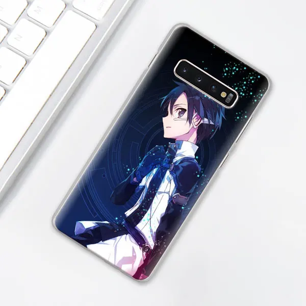 Обувь для вечеринки в Стиле косплей Sword Art Online(SAO), чехол для телефона аниме для samsung Galaxy S10e S10 плюс S7 S8 S9 Plus Note 8 9 M10 M20 M30 жесткий чехол Coque - Цвет: 010