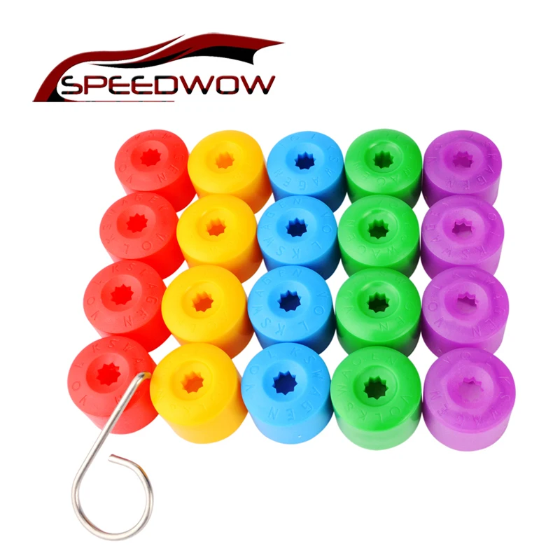 

SPEEDWOW 20Pcs 17mm Tire Wheel Screw Bolts Wheel Nut Bolt Head Cover Cap Hub Screw Protector Hub Screw Protector Colorful