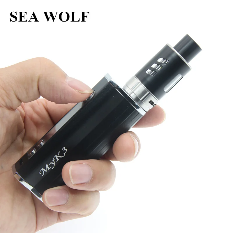 

Original SEA WOLF MYK3 2200mAh Battery 80W Vape LCD Display Box Mod Electronic Cigarette Kits 3ml 0.3ohm Atomizer Vaporizer