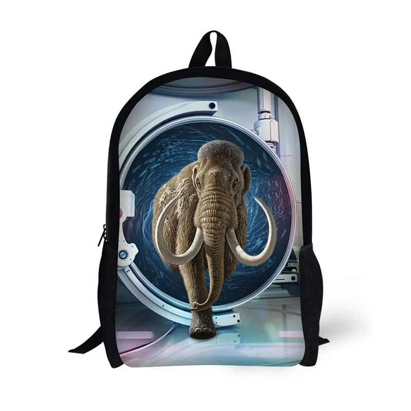 AnyFocus Backpack Through animals Pattern for Teenagers Cool School Bags for Boys Mochilas Rucksack 3D Printed Bookbags Pack