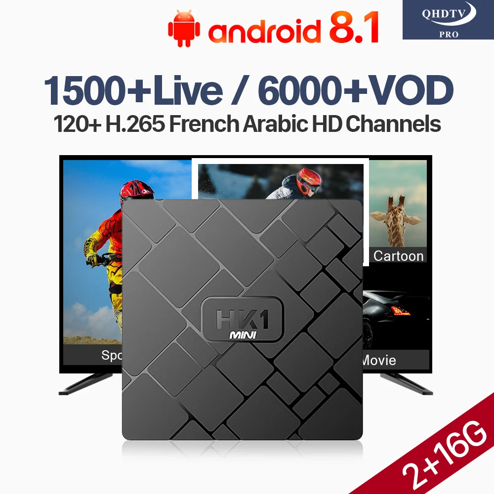 

HK1mini TV Box with 1 Year QHDTV Pro IPTV Subscription Arabic French Subscription H.265 FULL HD 2G 16G Netherlands Belgium IPTV