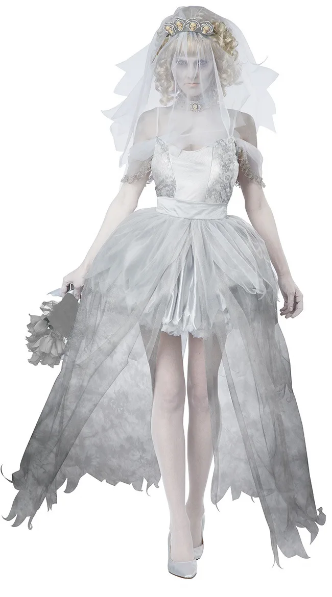 

Cosplay Women Vampire Zombie Dress Decadent Ghost Bride Sexy Costumes Halloween Costumes for Women Wedding Dead Bride Dress