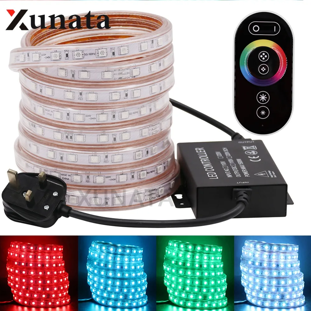 10//5M SMD 5050 RGB 300//600 Strip LED Lights UK Adapter IR Remote Waterproof Kit
