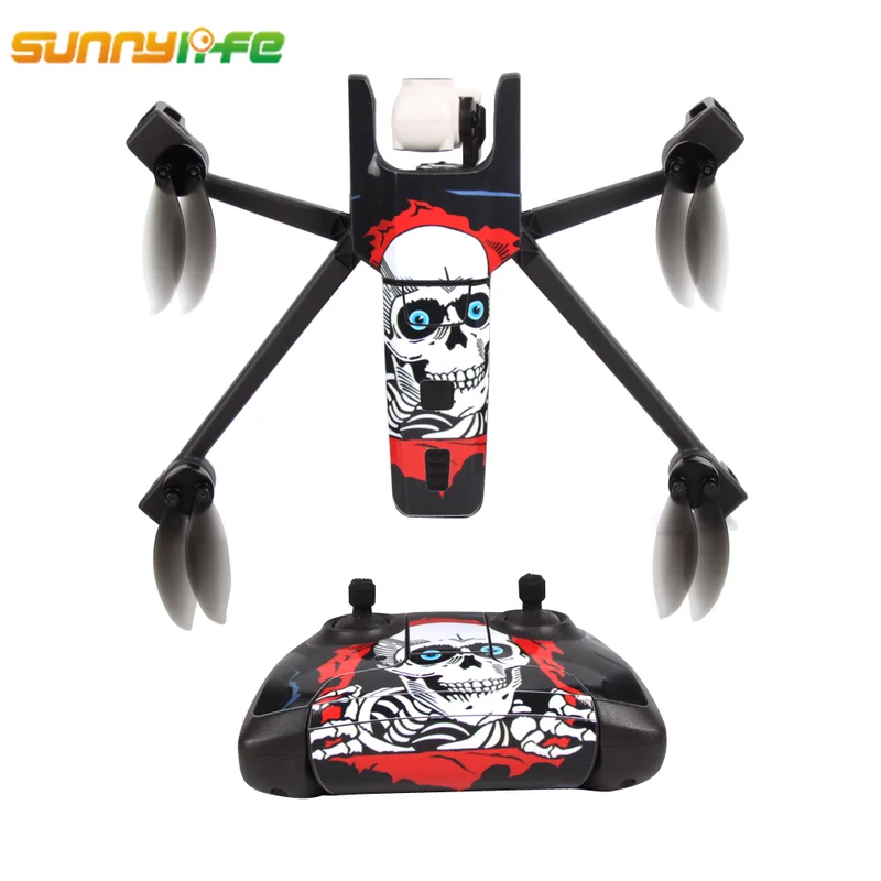Sunnylife Cool PVC Protection Drone Sticker Remote Control Battery Decals Skin Parrot Anafi Accessories for Drone Body Shell