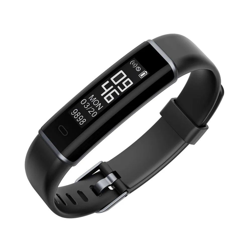 Абая ID130 Plus HR Фитнес наручные часы IP67 водонепроницаемый сердечный ритм смарт-браслет поддержка millet IOS PK MI2 браслет - Цвет: Черный