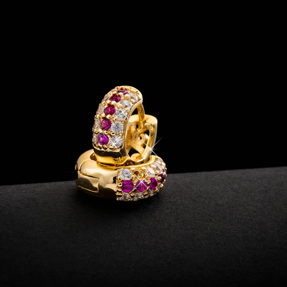 Hoop Ohrringe Für Frauen Mode Ohr Schmuck Trendy Gold-Farbe Multicolor Kristall Erklärung Partei Ohrringe Freies Verschiffen