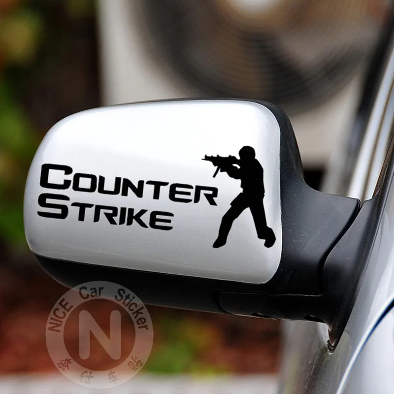 Наклейки Counter Strike CS Творческий прохладно наклейки для зеркала заднего вида Водонепроницаемый авто тюнинг укладки 15*6,5 см D11