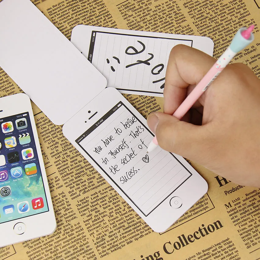 1 шт. белый модный блокнот для заметок на клейкой основе Бумага сотовый телефон образная записка Pad Блокнот s Бумага блокноты для заметок